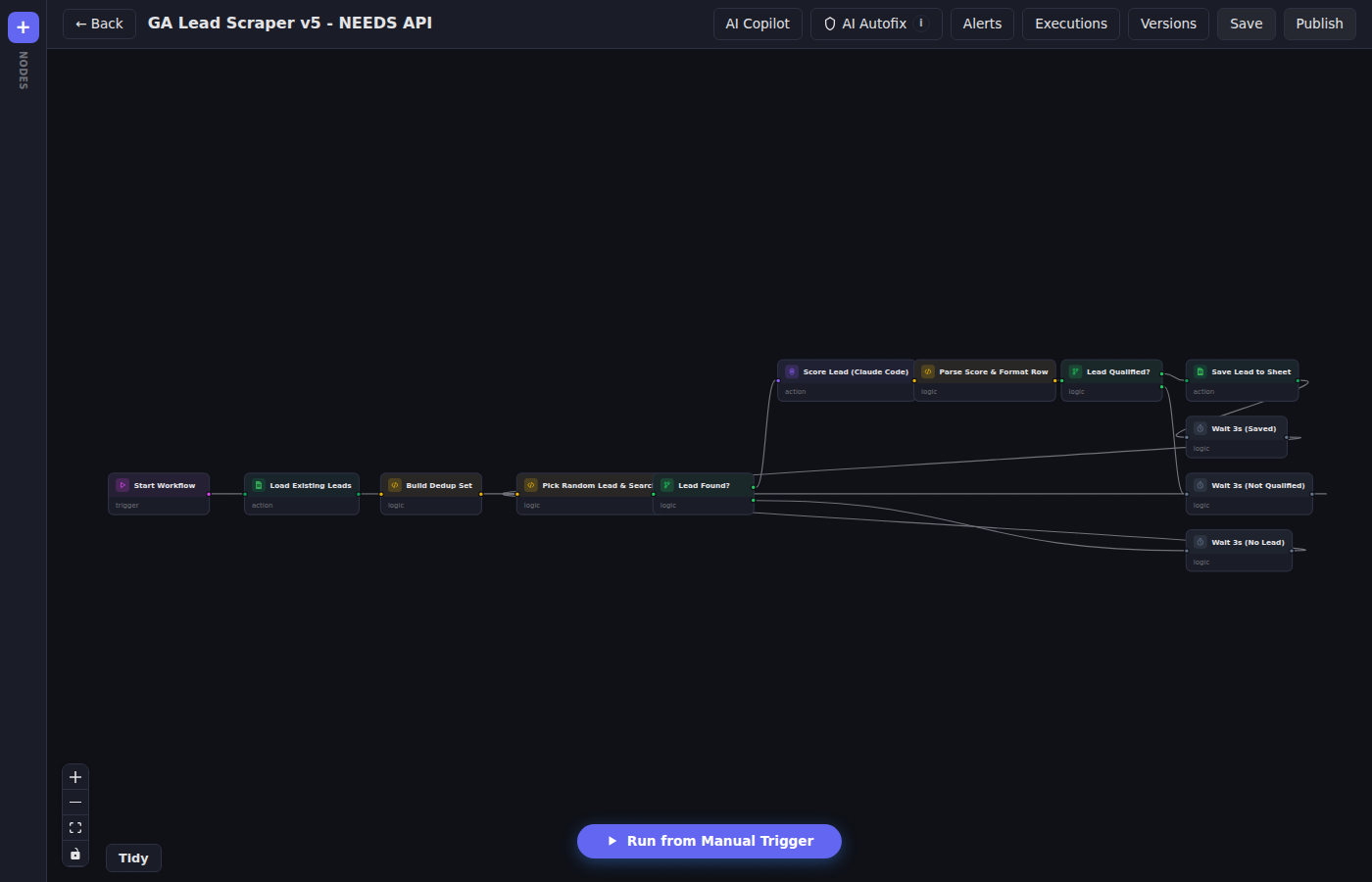 Yahmation Flow automation canvas